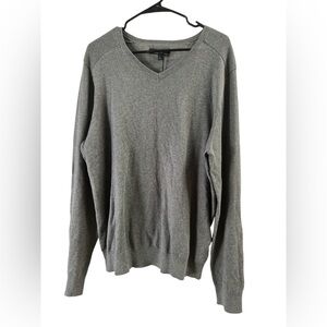 Marc Anthony cashmere cotton blend grey v neck sweater